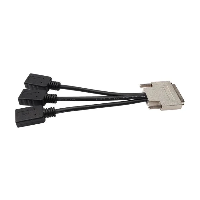 Factory Price High Quality Stable Video Transfer Black Vhdci SCSI68 Male to 3 HDMI Female Splitter Cable for 1 Vhdci Video Sharing 3 Monitors