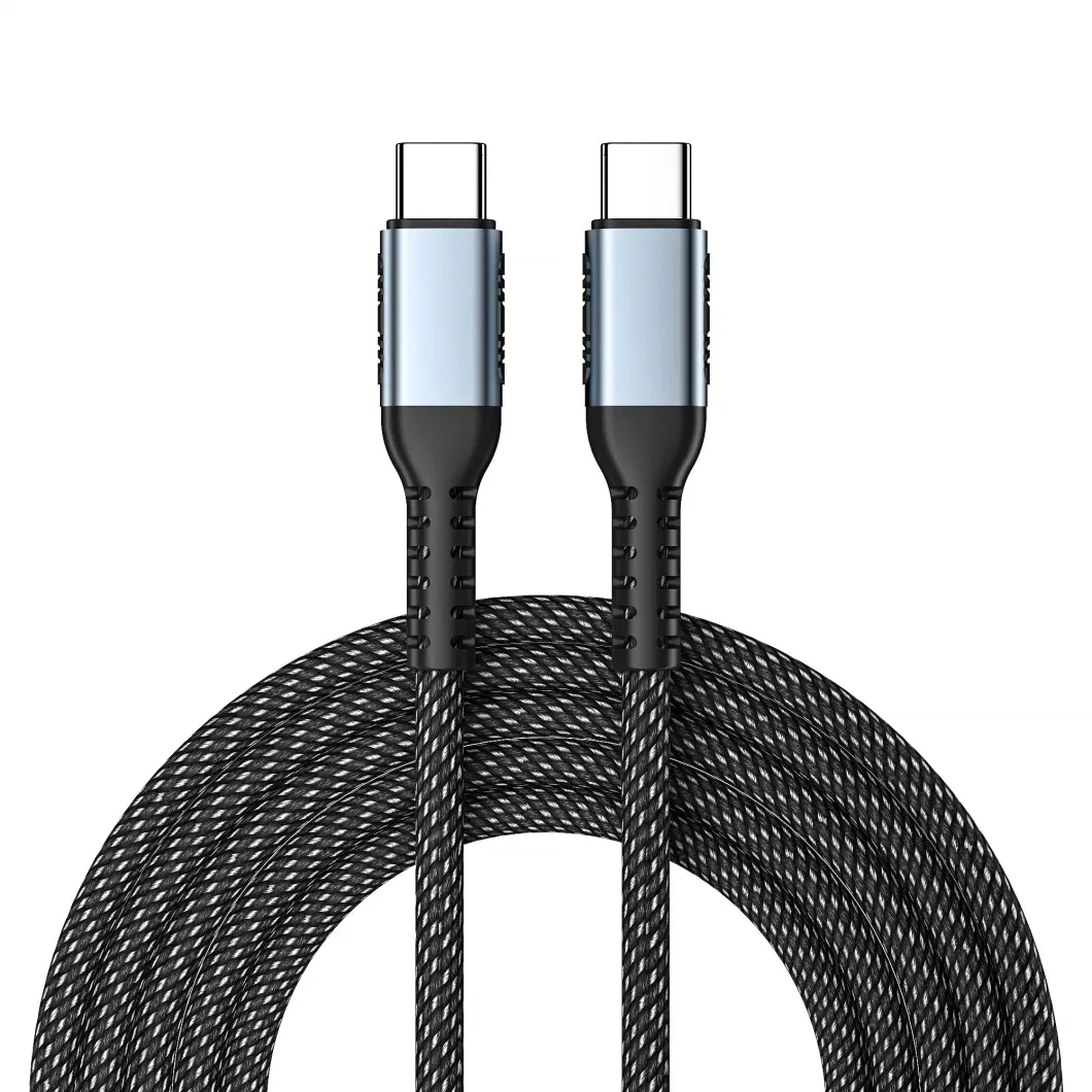 New Arrivals USB 2.0 20GB 100W Pd 5A USB C to USB C Nylon Braided Cable for MacBook Laptop for Game Console Cable