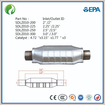 Convertidor catalítico universal de alto rendimiento en OBD/Euro 2/Euro 3/Euro 4/Euro 5 para piezas de automóvil del sistema de escape