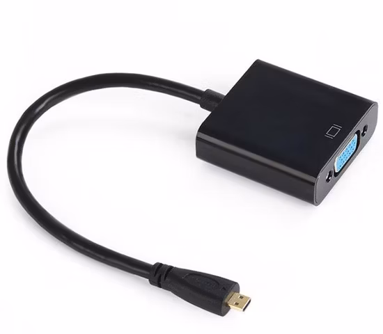 Adaptador Mini HDMI a VGA Chapado en Oro 0,15m