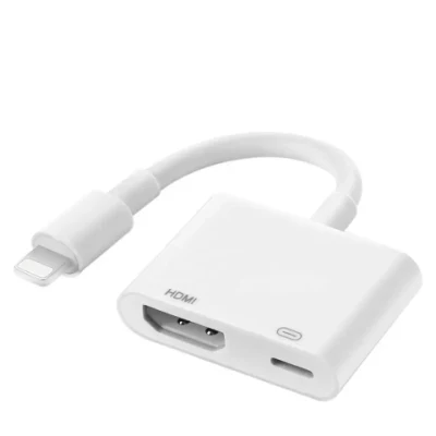 Adaptador de vídeo AV de 8 pines a HDMI para Apple Lightning a convertidor adaptador AV Digital con puerto de carga de iluminación para Monitor de TV HD